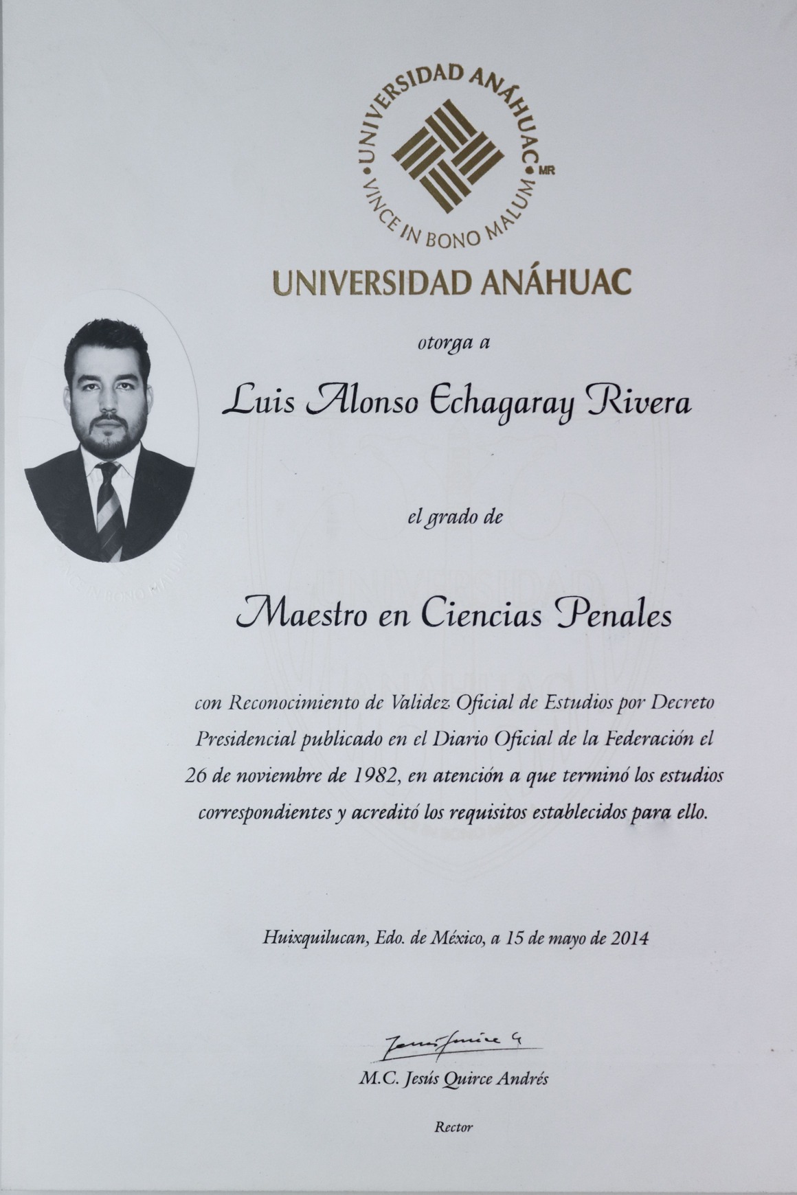 Dr. Luis Alonso Echagaray Rivera